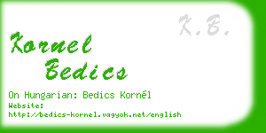 kornel bedics business card