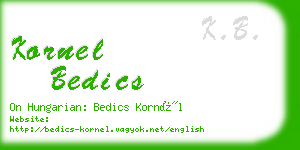 kornel bedics business card